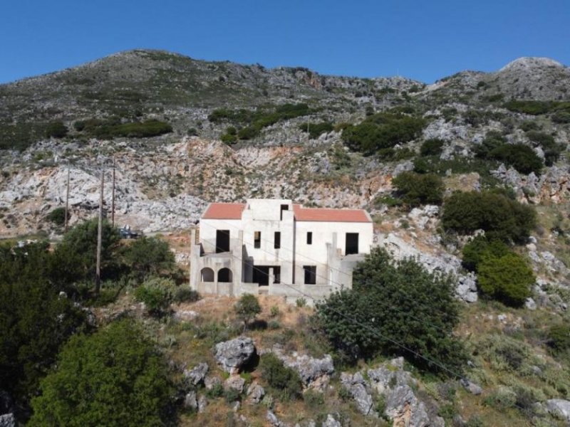 Drapanos Kreta, Drapanos: Rohbau mit Panoramablick auf das Meer und die Berge zu verkaufen Haus kaufen